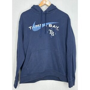Tampa Bay Rays Baseball MLB Nike Pullover Hoodie Mens Blue‎ Long Sleeve Large